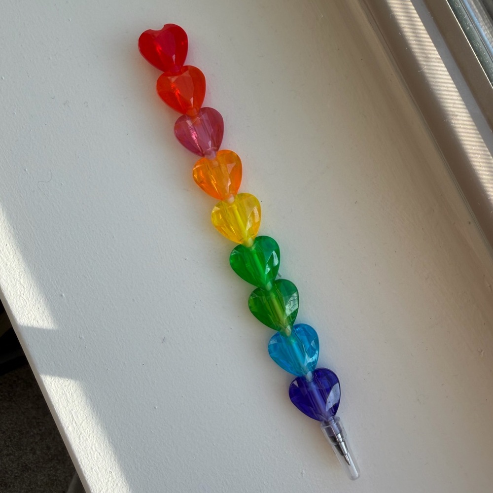 Rainbow Heart Stackable Pen Colorful Cute Novelty Stationery Retro Y2K Gift